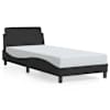 vidaXL voodiraam peatsiga Dover, must, 80x200 cm, samet