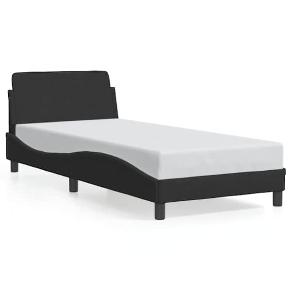 vidaXL voodiraam peatsiga Dover, must, 80x200 cm, samet