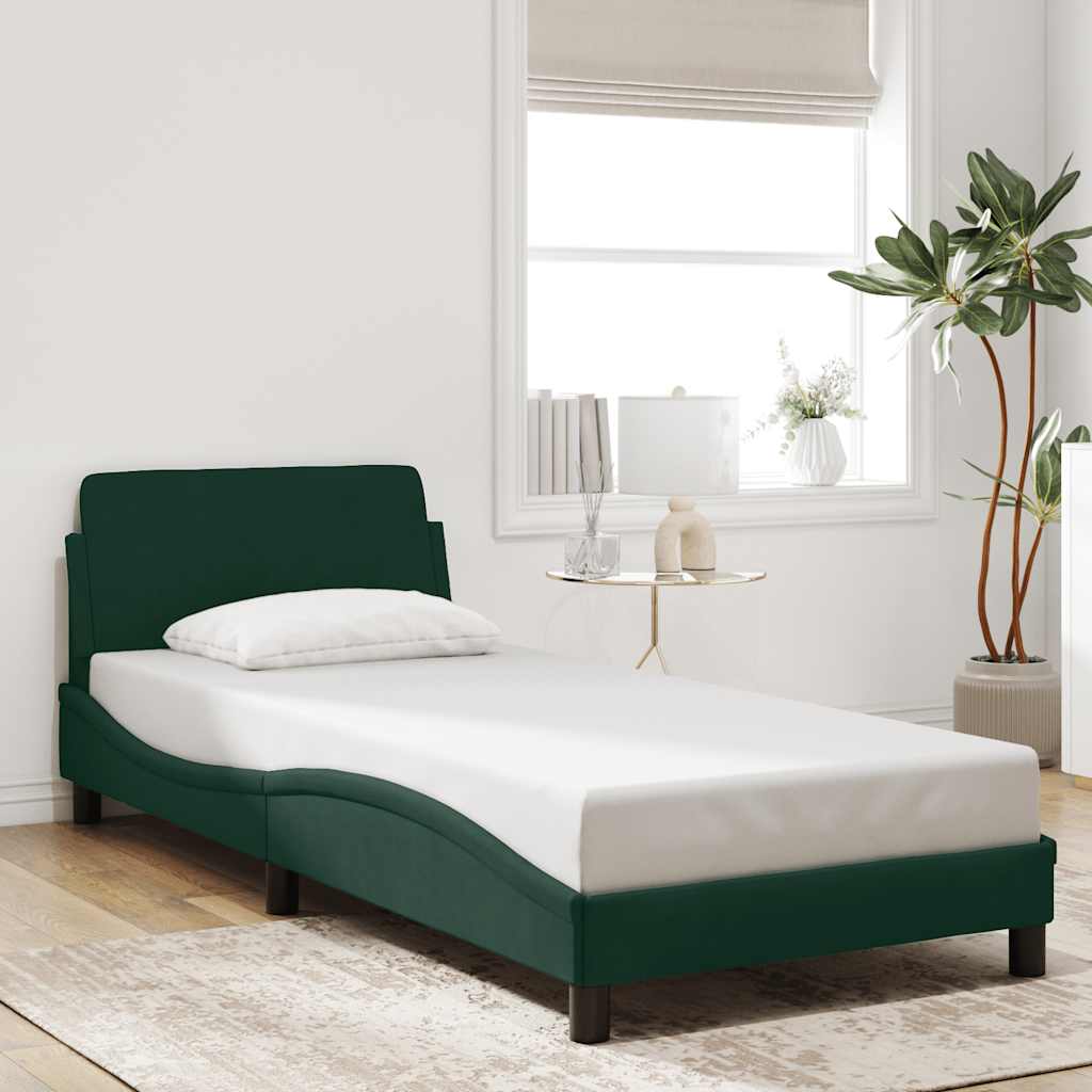vidaXL sengeramme Dover Mørkegrøn 80x200 cm Fløjl