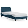vidaXL voodiraam peatsiga Dover, sinine, 80 x 200 cm, samet