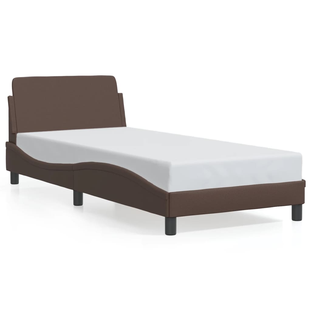 vidaXL Rám postele s čelem hnědý 80 x 200 cm umělá kůže