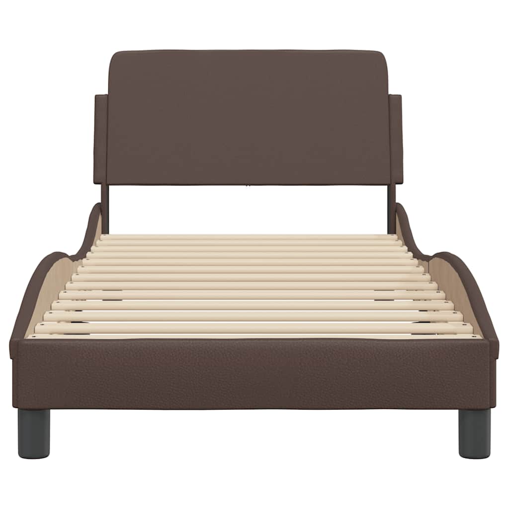 vidaXL Bedframe "Dover" kunstleer bruin 80x200 cm, foto 4