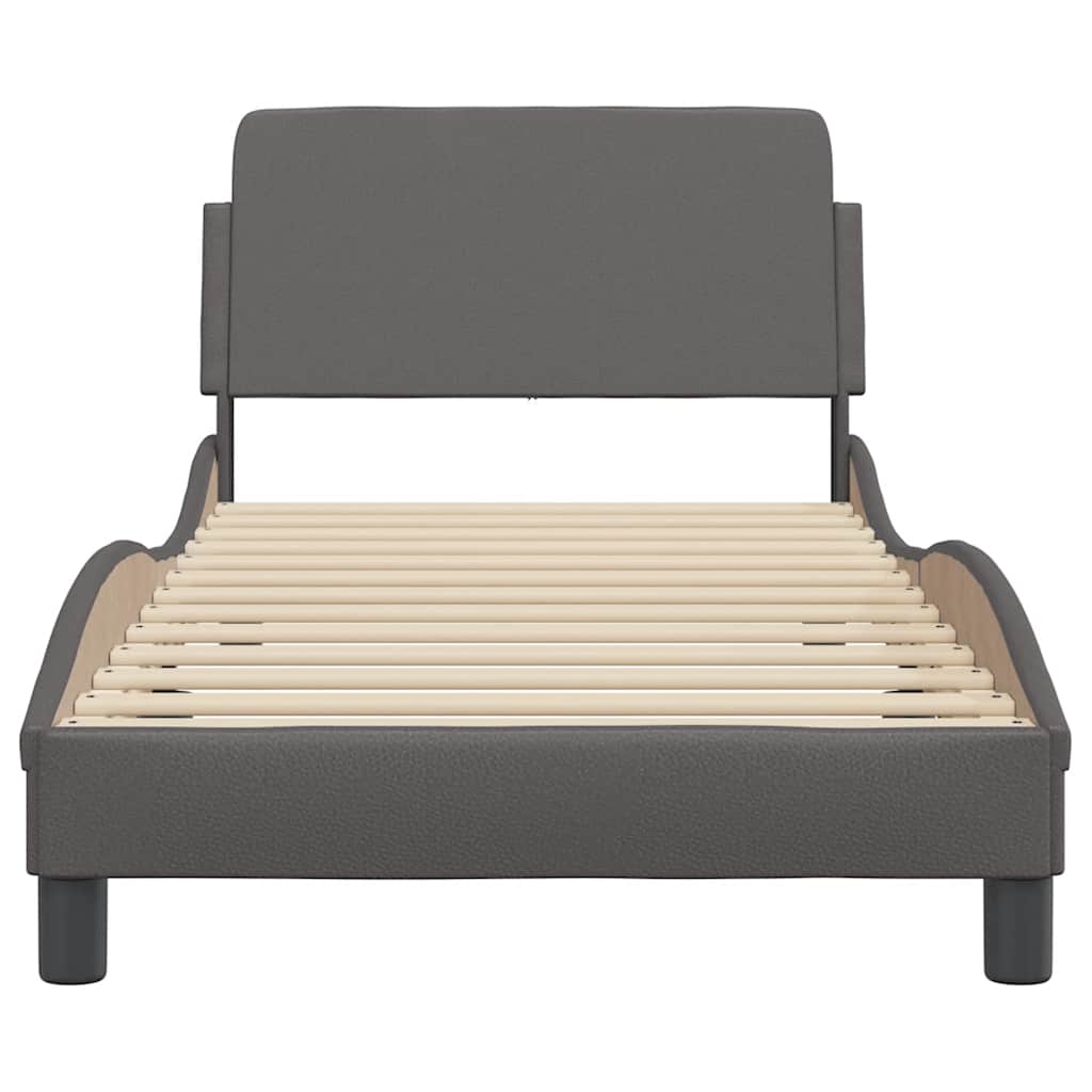 vidaXL Bedframe "Dover" kunstleer grijs 80x200 cm, foto 4
