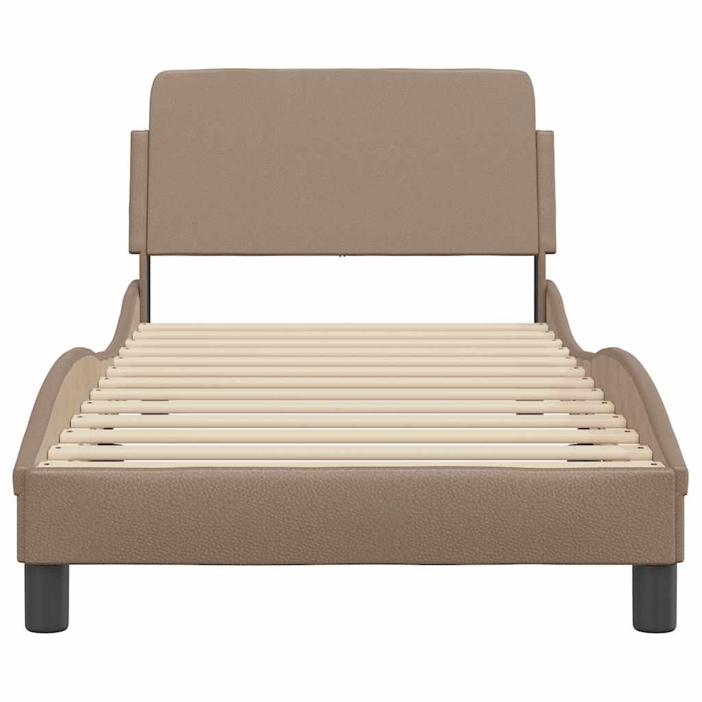 vidaXL Bedframe "Dover" kunstleer cappucinnokleurig 80x200 cm bruin, foto 4