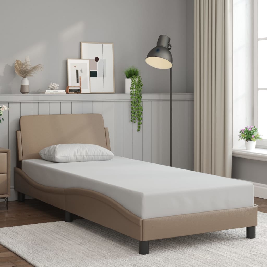 vidaXL Bettgestell "Dover" Cappuccino-Braun 80x200 cm Kunstleder