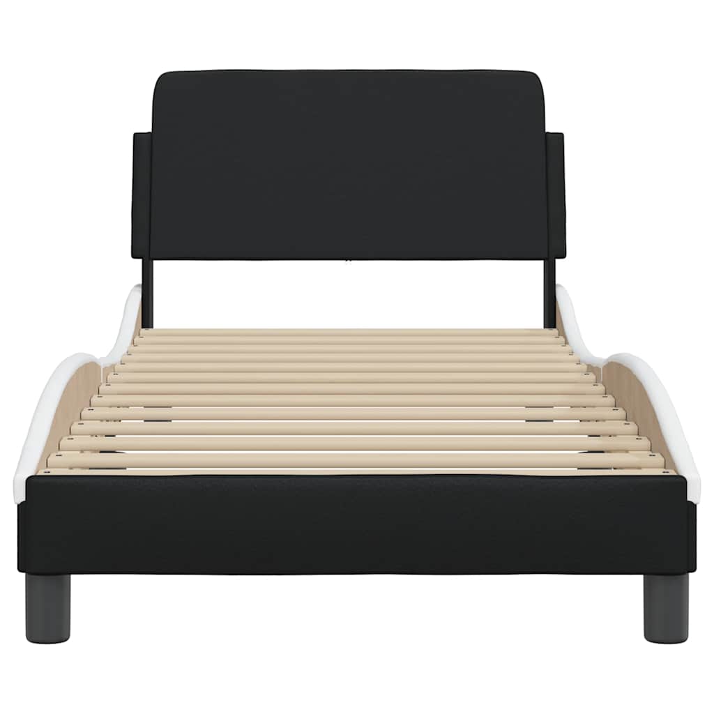vidaXL Bedframe "Dover" kunstleer zwart en wit 80x200 cm, foto 4