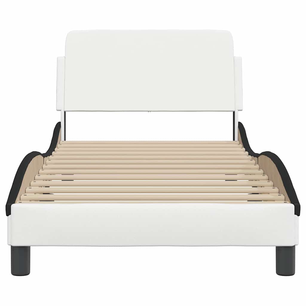 vidaXL Bedframe "Dover" kunstleer wit en zwart 80x200 cm, foto 4