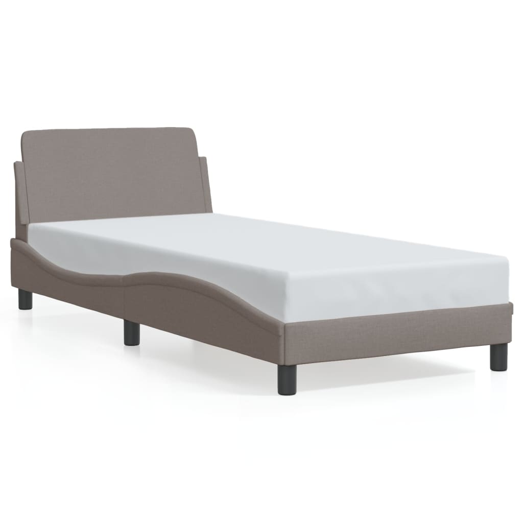 vidaXL Rám postele s čelem bez matrace taupe 90x190 cm textil