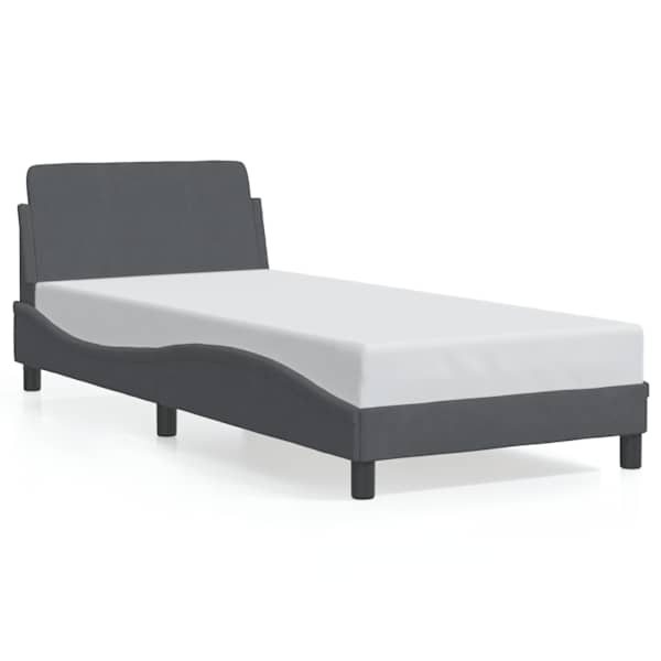 vidaXL voodiraam Dover helehall, 90x190 cm samet
