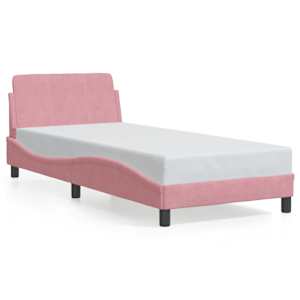 vidaXL voodiraam peatsiga Dover Roosa 90x190 cm samet