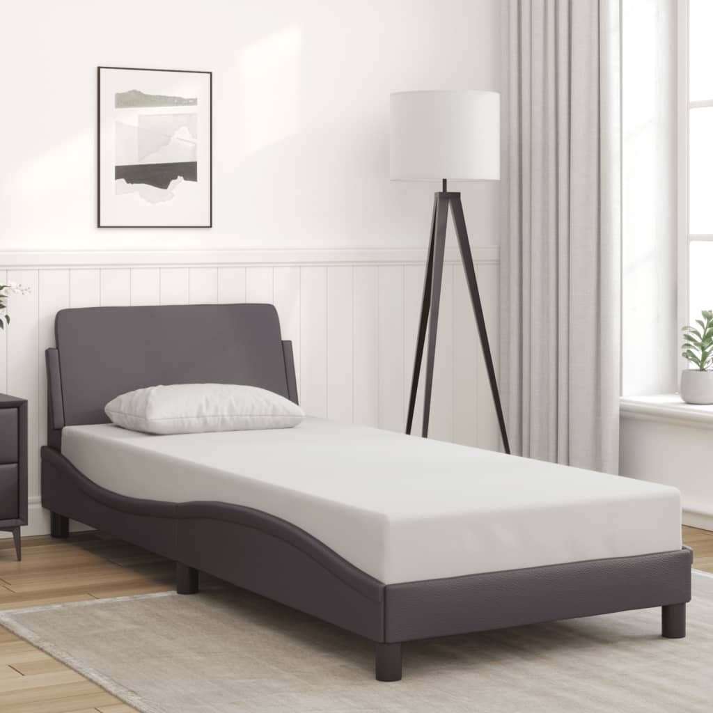 vidaXL Bettgestell "Dover" Grau 90x190 cm Kunstleder