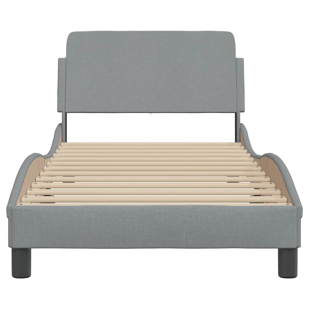 vidaXL Bedframe "Dover" 90x200 cm stof lichtgrijs grijs, foto 4