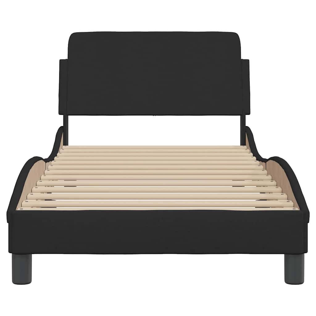 vidaXL Bedframe met hoofdeinde "Dover" 90x200 cm stof zwart, foto 4