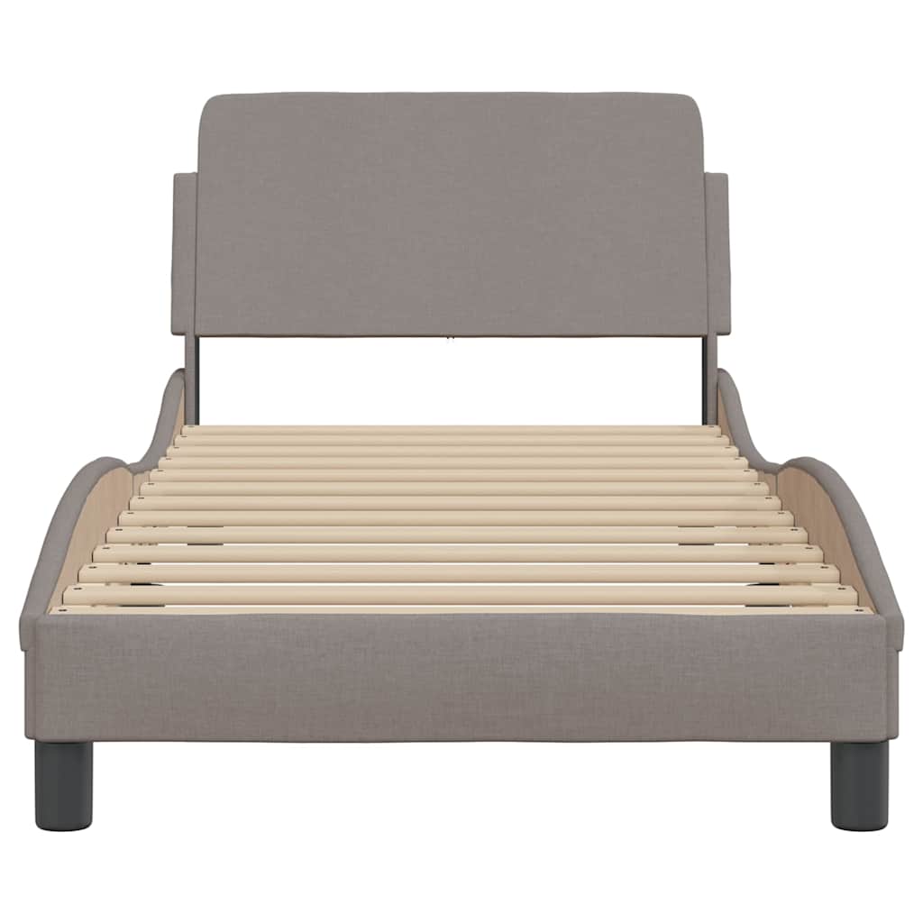 vidaXL Bedframe met hoofdeinde "Dover" 90x200 cm stof taupe, foto 4
