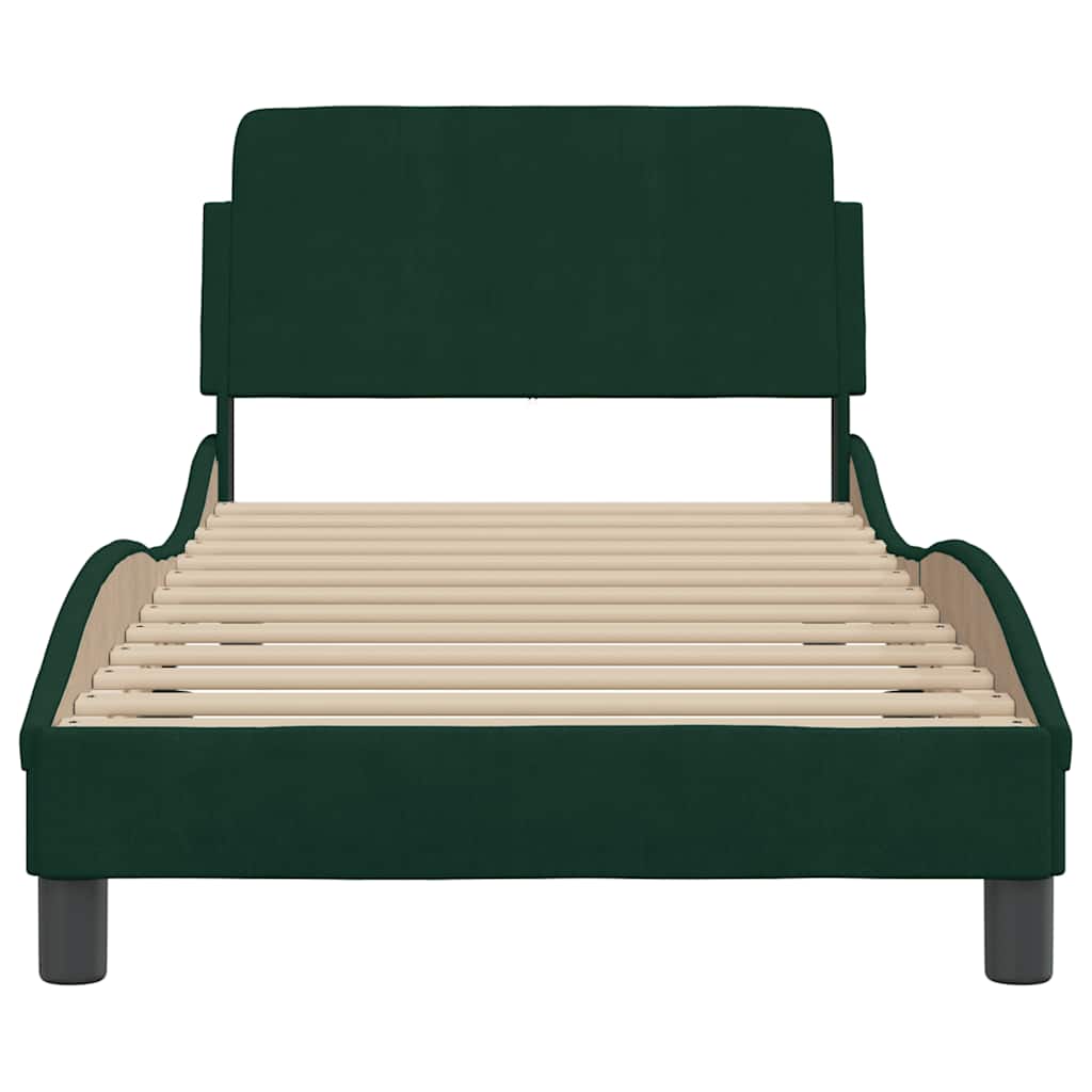 vidaXL Bedframe "Dover" 90x200 cm fluweel donkergroen groen, foto 4