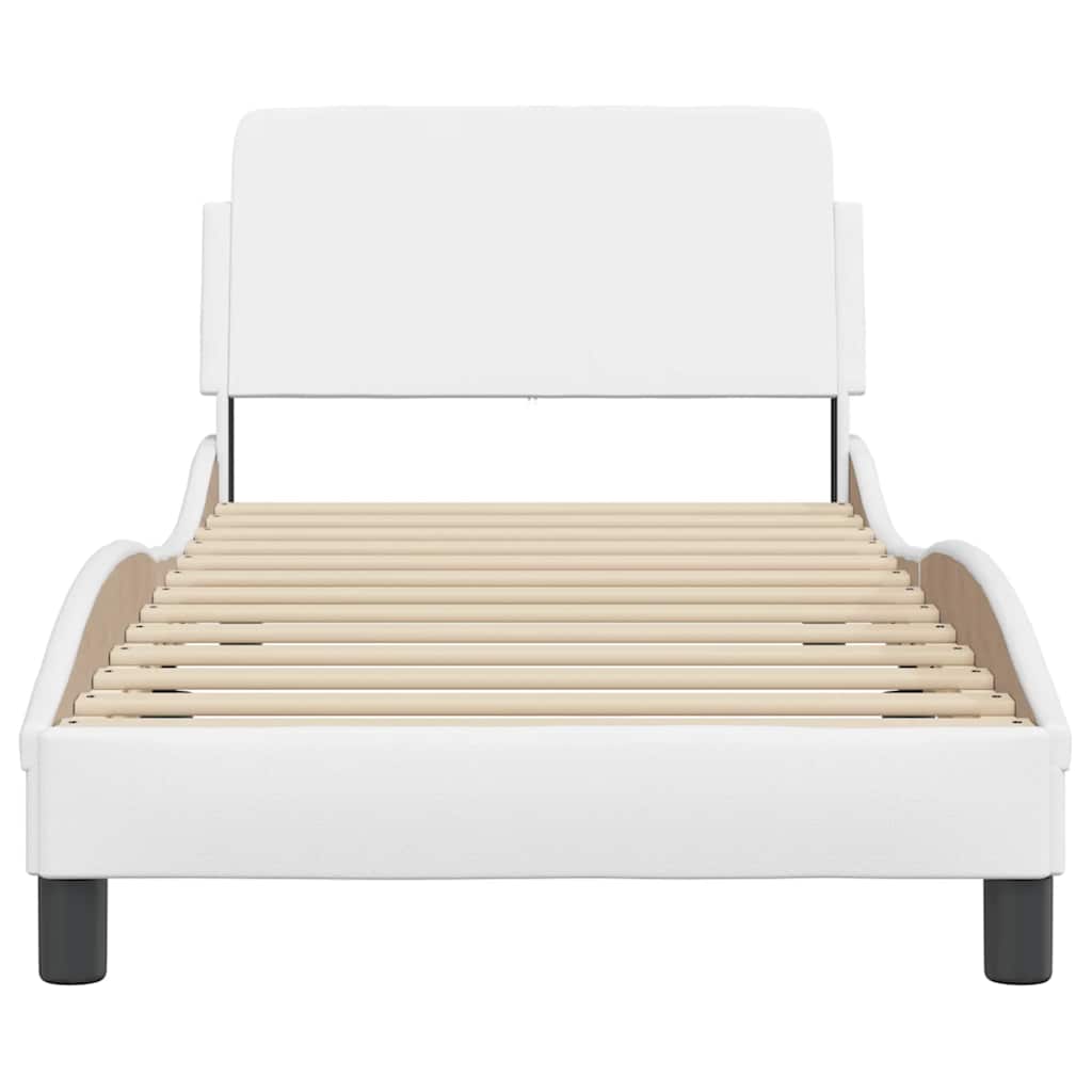 vidaXL Bedframe "Dover" kunstleer wit 90x200 cm, foto 4