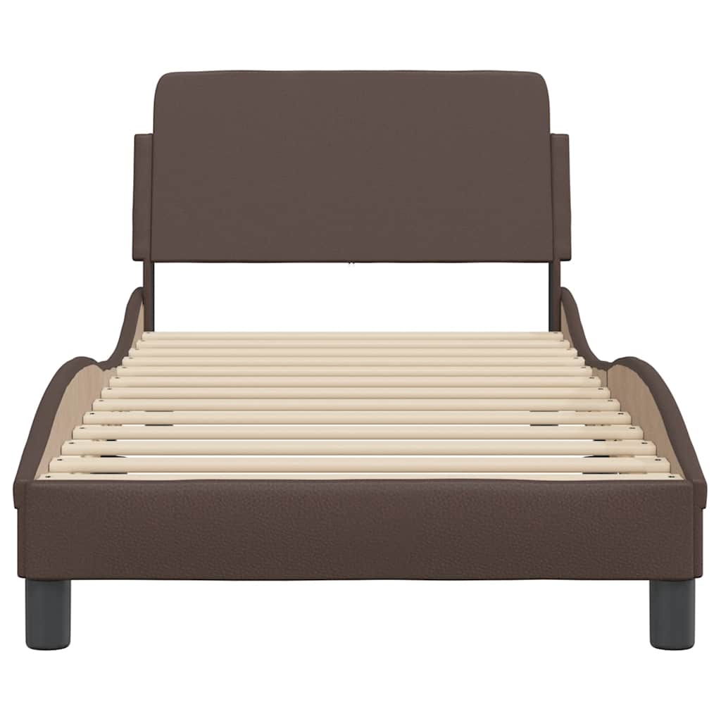 vidaXL Bedframe "Dover" kunstleer bruin 90x200 cm, foto 4