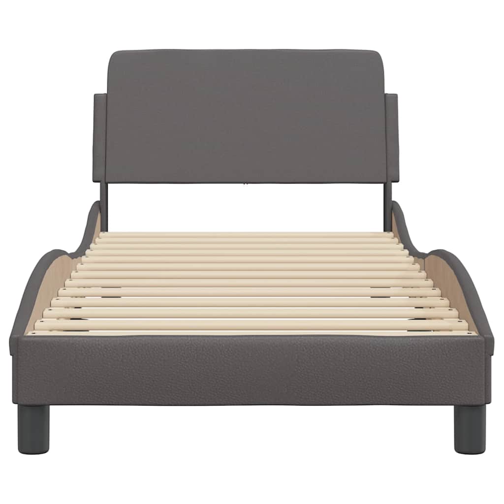 vidaXL Bedframe "Dover" kunstleer grijs 90x200 cm, foto 4