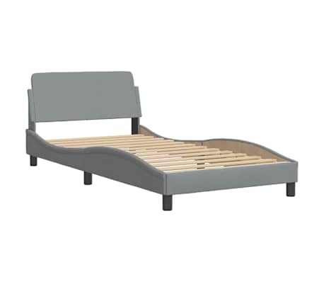 vidaXL Estrutura de cama Dover 100x200 cm tecido cinzento-claro