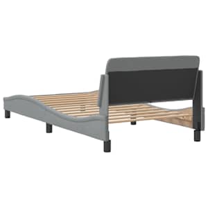 Rám postele Dover světle šedá 100 x 200 cm textil - obrázek 6