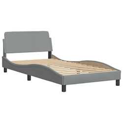 vidaXL Estrutura de cama Dover 100x200 cm tecido cinzento-claro
