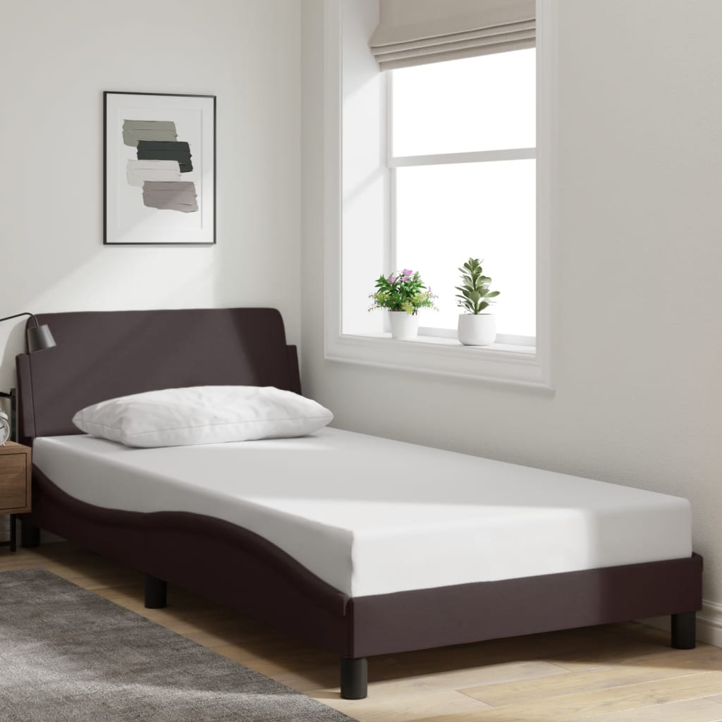 vidaXL Cadru de pat, Dover, maro închis, 100x200 cm, textil