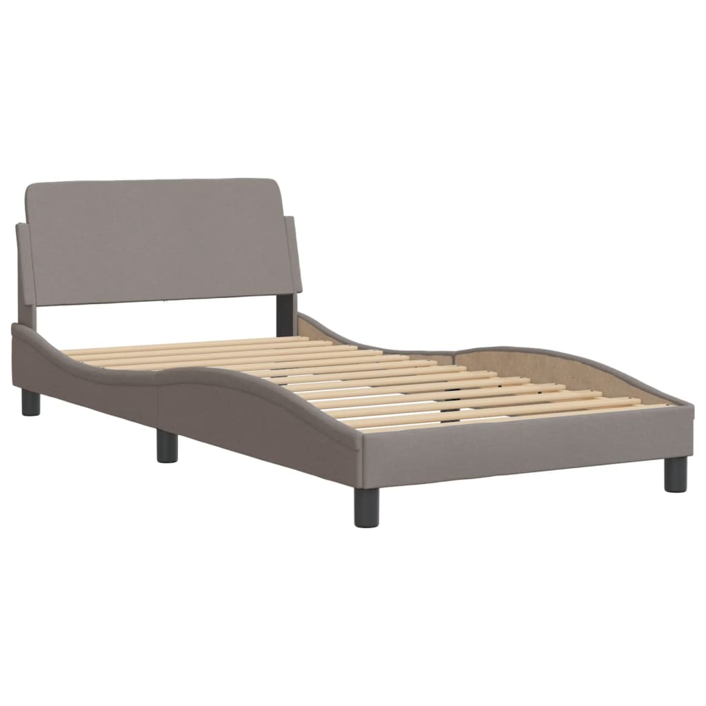 vidaXL Bedframe zonder matras 100x200 cm stof taupe afbeelding