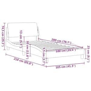 Rám postele Dover taupe 100 x 200 cm textil - obrázek 9