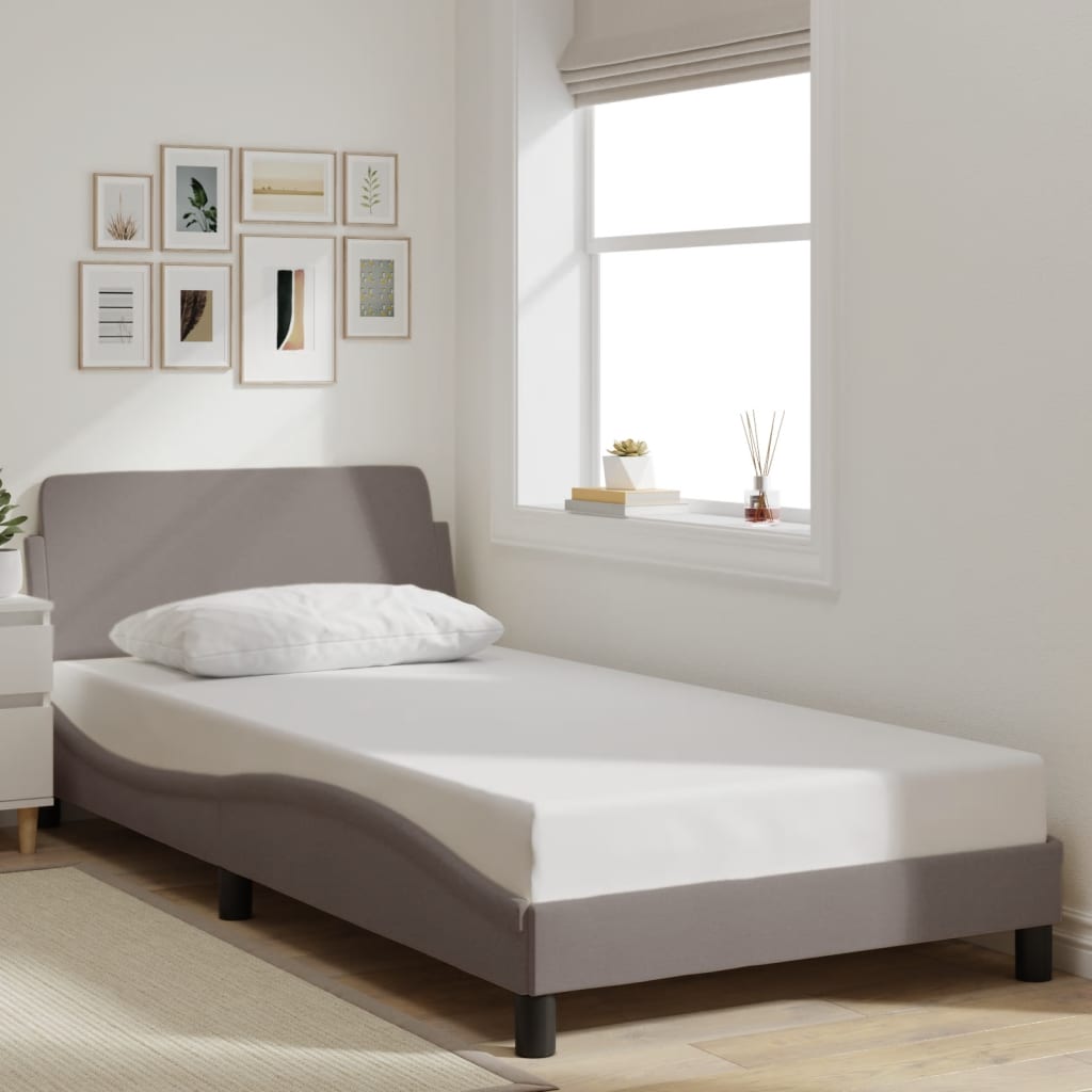 vidaXL Cadru de pat, Dover, gri taupe, 100x200 cm, textil