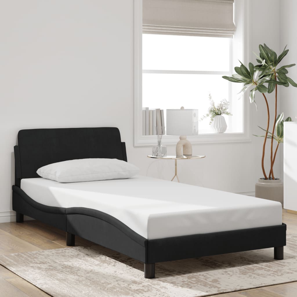 vidaXL Bettgestell "Dover" Schwarz 100x200 cm Samt