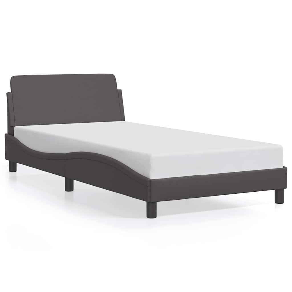E-shop vidaXL Rám postele Dover sivý 100x200 cm umelá koža