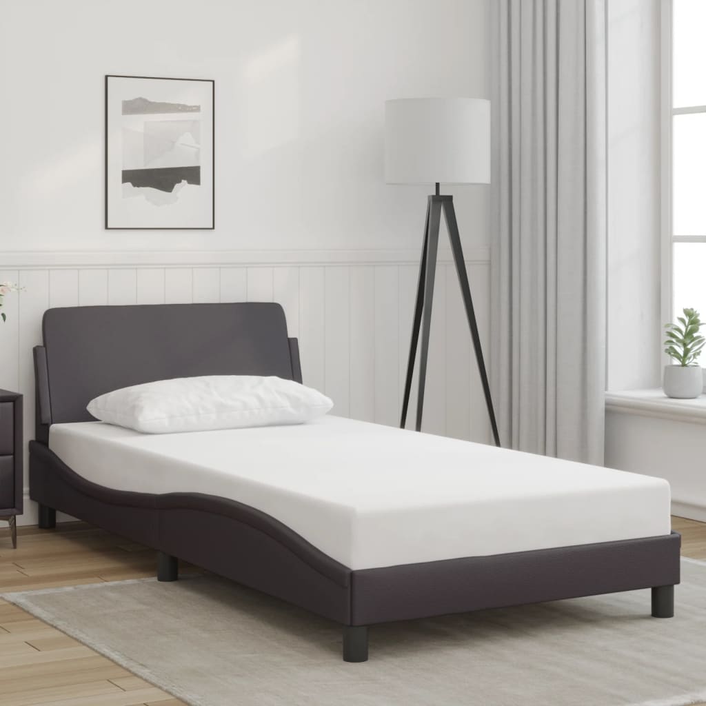 vidaXL Cadru de pat, Dover, gri, 100x200 cm, piele ecologică