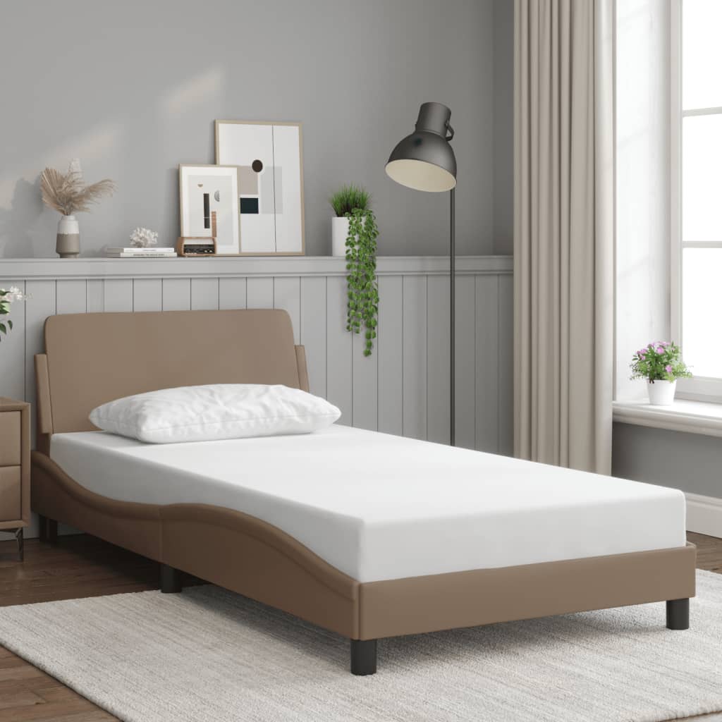vidaXL Bettgestell "Dover" Cappuccino-Braun 100x200 cm Kunstleder