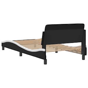 Rám postele Dover černý a bílý 100 x 200 cm umělá kůže - obrázek 6