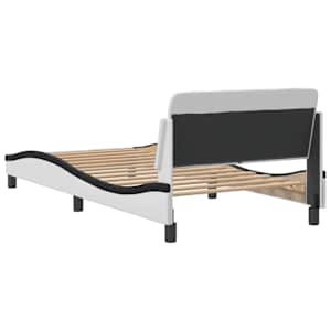 Rám postele Dover bílý a černý 100 x 200 cm umělá kůže - obrázek 6