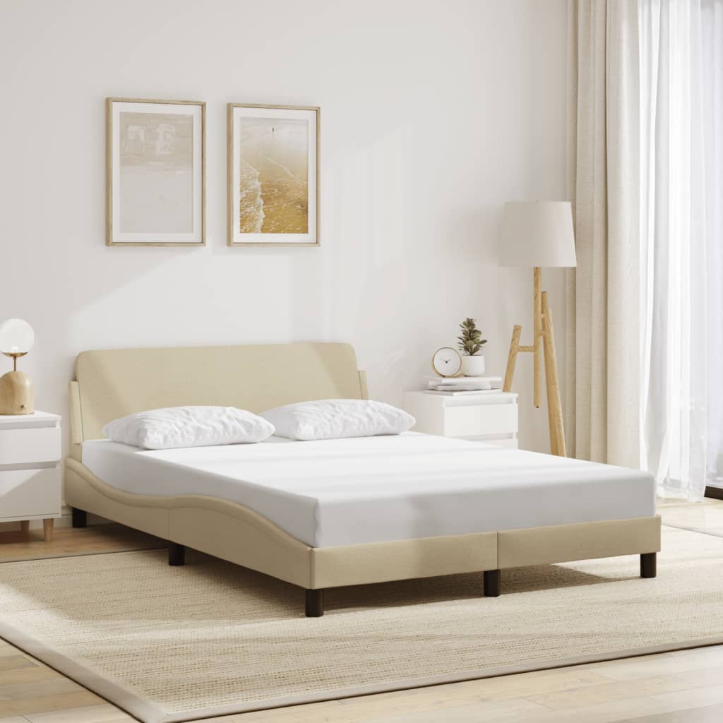 vidaXL Cadru de pat, Dover, crem, 120x200 cm, textil