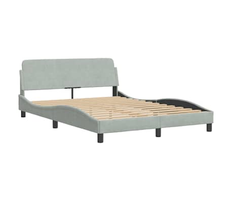 vidaXL Estrutura de cama Dover 120x200 cm veludo cinzento-claro