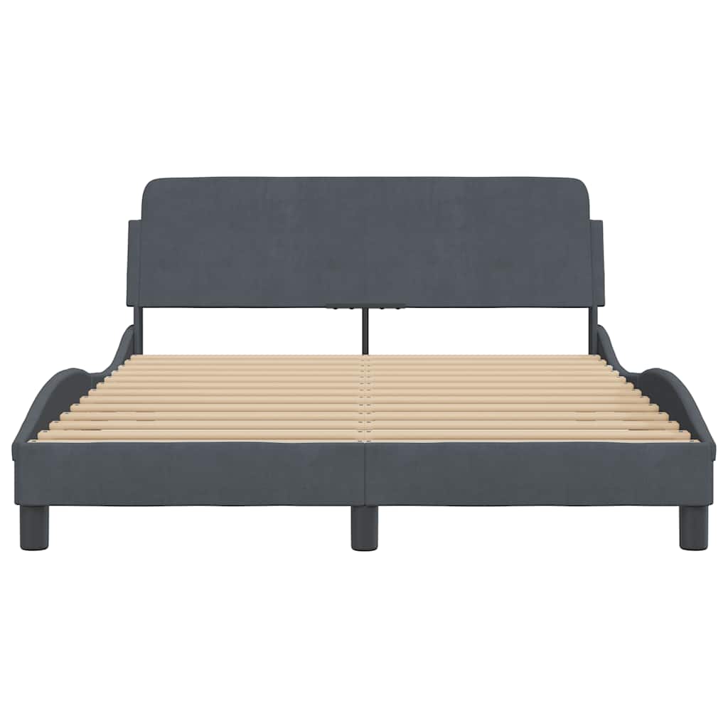 vidaXL Bedframe "Dover" 120x200 cm fluweel donkergrijs grijs, foto 4