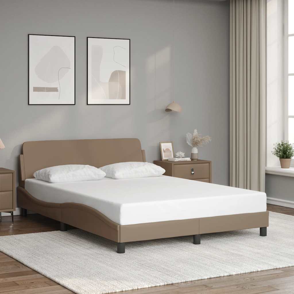 vidaXL Bettgestell "Dover" Cappuccino-Braun 120x200 cm Kunstleder