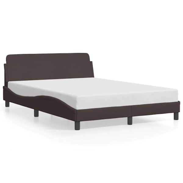 vidaXL voodiraam Dover, tumepruun, 140 x 190 cm, kangas