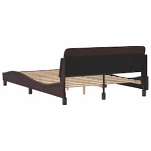 Rám postele Dover tmavě hnědý 140 x 190 cm textil - obrázek 6