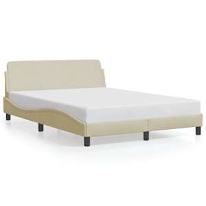 Rám postele Dover krémový 140 x 190 cm textil - obrázek 2