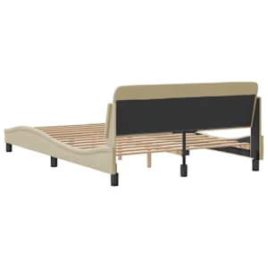 Rám postele Dover krémový 140 x 190 cm textil - obrázek 6