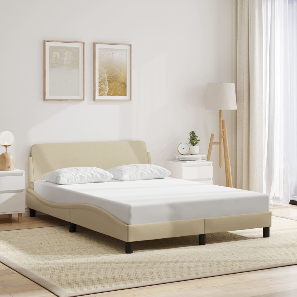 vidaXL Bettgestell "Dover" Creme 140x190 cm Stoff