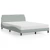 vidaXL voodiraam Dover, helehall, 140x190 cm, samet