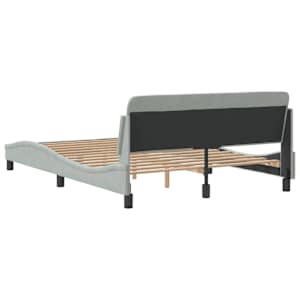Rám postele Dover světle šedý 140 x 190 cm samet - obrázek 6