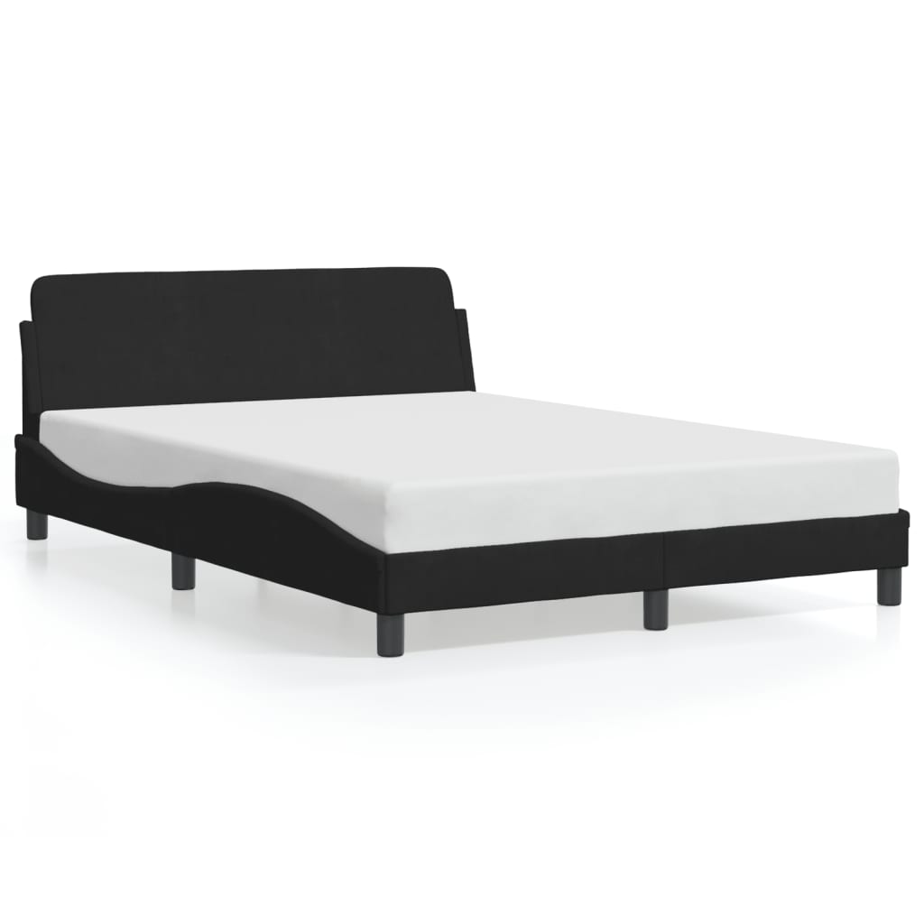 vidaXL Cadre de lit avec tête de lit Noir 140x190 cm Velours