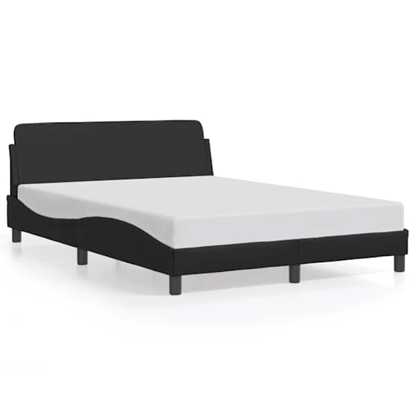 vidaXL voodiraam Dover, must, 140x190 cm, kunstnahk