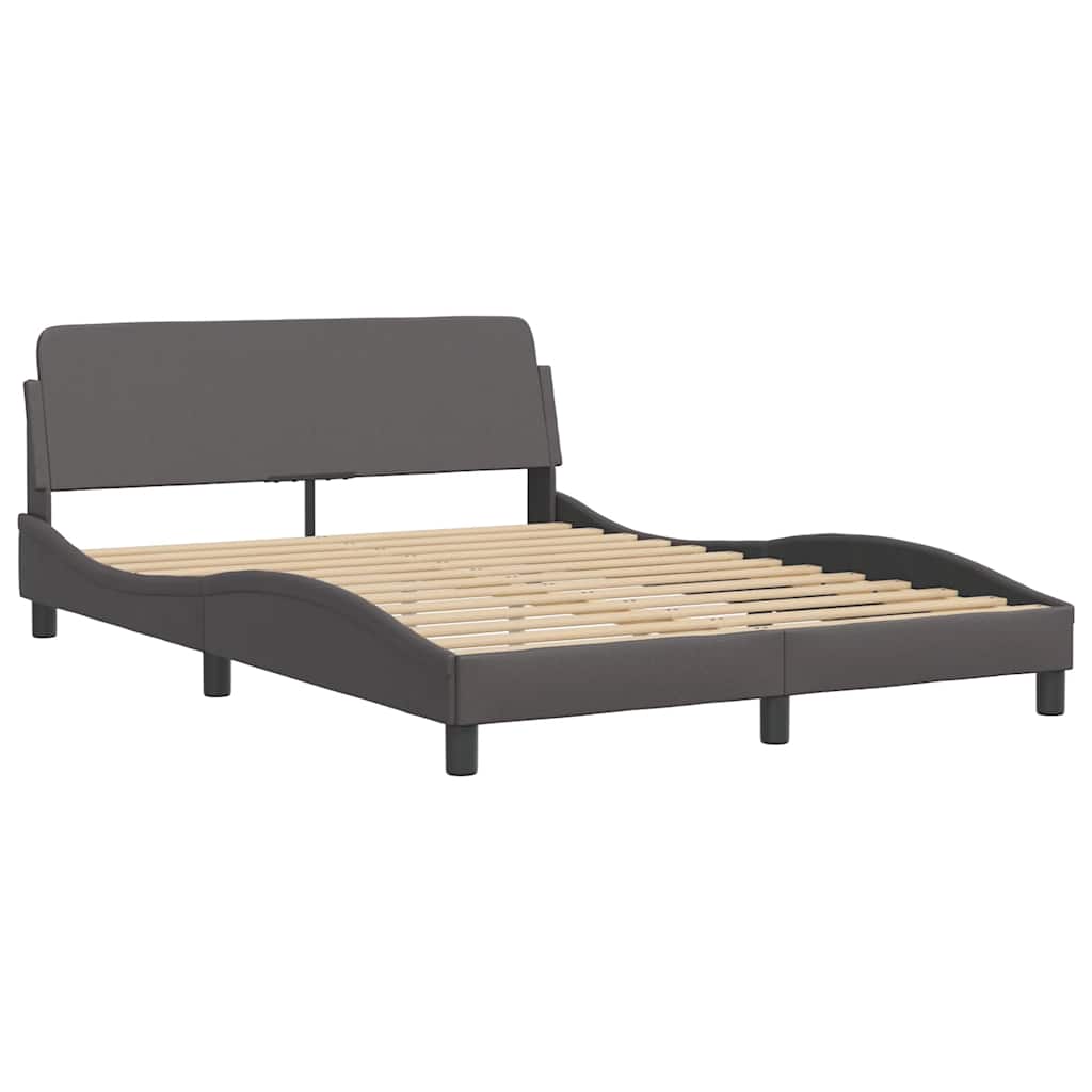 vidaXL Bedframe "Dover" kunstleer grijs 140x190 cm, foto 2