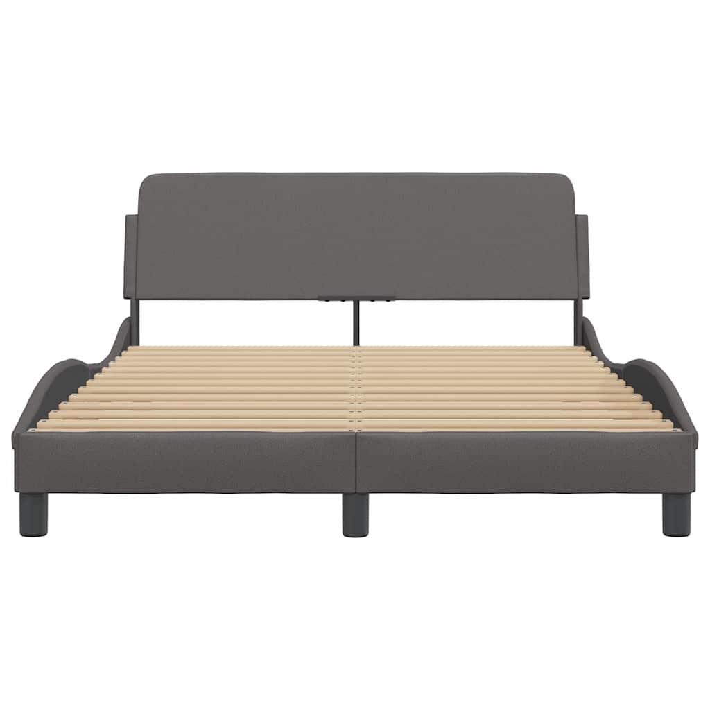 vidaXL Bedframe "Dover" kunstleer grijs 140x190 cm, foto 4